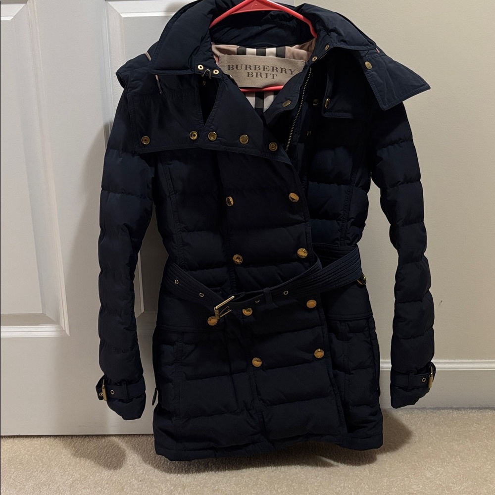 Women's Burberry Brit Blue Navy Puffer Jacket